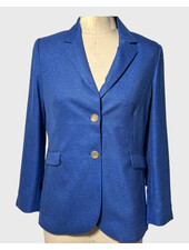 CASHMERE TWILL 2 BUTTON BLAZER: COBALT