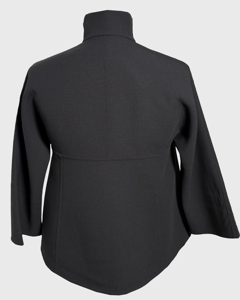 DOUBLE FACE WOOL CAPELET: BLACK
