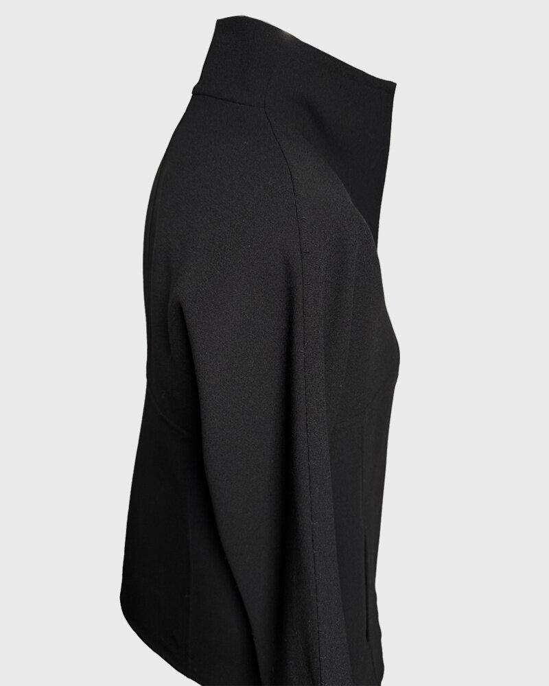 DOUBLE FACE WOOL CAPELET: BLACK