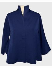 DOUBLE FACE WOOL CAPELET: NAVY