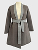 DF CASHMERE SHAWL COLLAR COAT, WINDOWPANE BROWN-GRAY