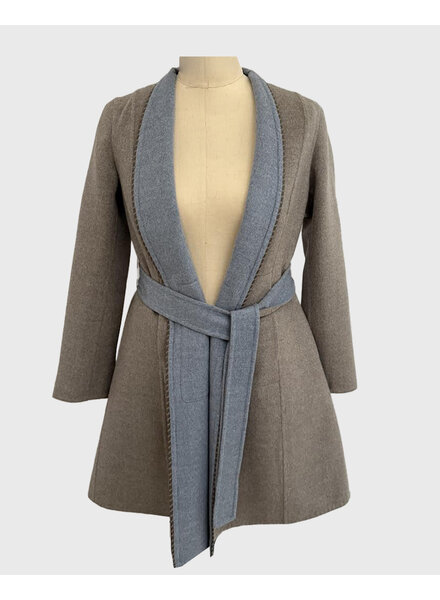 DOUBLE FACE CASHMERE COAT, TAUPE-AZURE