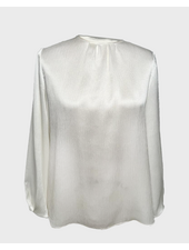 SILK LONG SLEEVE SHIRT: IVORY- CRINKLED SHIRT