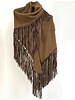 TRIANGLE LEATHER FRINGES CASHMERE SHAWL