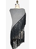 TRIANGLE LEATHER FRINGES CASHMERE SHAWL