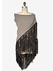 TRIANGLE LEATHER FRINGES CASHMERE SHAWL