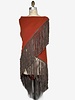 TRIANGLE LEATHER FRINGES CASHMERE SHAWL