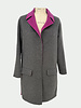 DOUBLE FACE CASHMERE COAT: GRAY-FUCHSIA