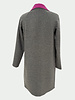 DOUBLE FACE CASHMERE COAT: GRAY-FUCHSIA