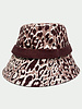PRINTED SILK HAT : LEOPARD: CHOCOLATE AND IVORY