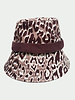 PRINTED SILK HAT : LEOPARD: CHOCOLATE AND IVORY
