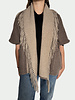 CASHMERE DOUBLE FACE  FRINGE REVERSIBLE CAPE: CHOCOLATE: BEIGE