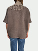 CASHMERE DOUBLE FACE  FRINGE REVERSIBLE CAPE: CHOCOLATE: BEIGE