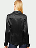 100% SILK COLLAR BUTTON FRONT WITH SIDE SLITS SHIRT: SIMONA: BLACK