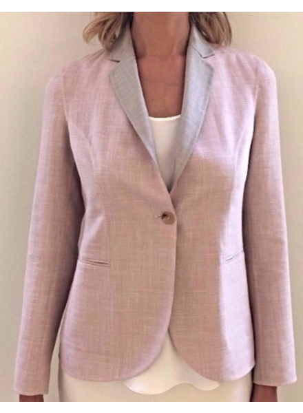 WOOL-SILK-LINEN DOUBLE FACE JACKET: PINK