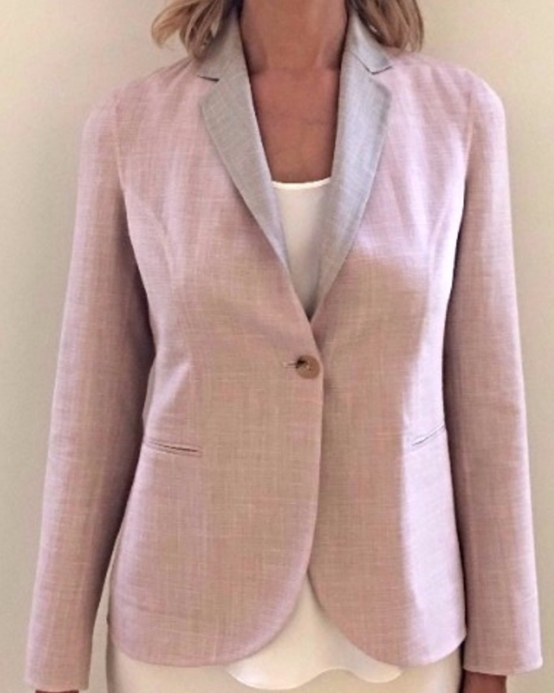 WOOL-SILK-LINEN DOUBLE FACE JACKET: PINK