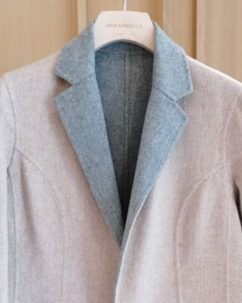 WOOL-SILK-LINEN DOUBLE FACE JACKET: PINK