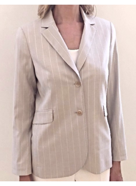 BUTTONS LUREX STRIPE BLAZER: TAUPE