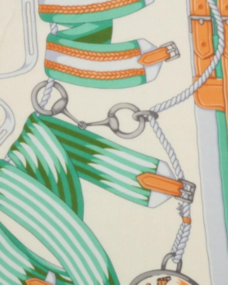 SILK PRINTED SCARF: STIRRUPS: FOREST