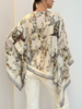 CASHMERE PRINTED PONCHO: KENSINGTON: BEIGE