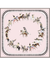 SILK PRINTED SCARF: NATIVE AMERICAN: PINK