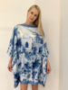 PRINTED SILK KAFTAN: ROMA: BLUE