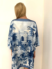 PRINTED SILK KAFTAN: ROMA: BLUE