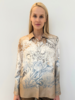 COLLARED SILK PRINTED SHIRT: SAFARI BEIGE