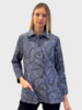 SILK PRINTED QUILTED JACKET:DEVON BLUE