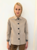 CASHMERE BUTTON DOWN SHIRT JACKET: BEIGE-BROWN