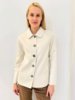 CASHMERE BUTTON DOWN SHIRT JACKET: BEIGE-IVORY