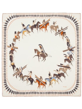 CASHMERE PRINTED PONCHO: NATIVE AMERICAN: BEIGE