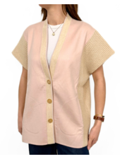DOUBLE FACE SWEATER JACKET : PINK-SAND
