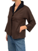 PIED DE POULE A LINE JACKET: BROWN-MIDNIGHT BLUE PLAID