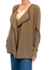 CASHMERE OPEN SWING CARDIGAN, TOBACCO