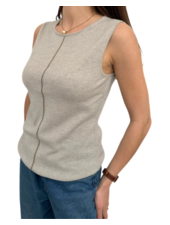 CASHMERE  SHELL WITH CHAIN DETAIL : PEARL