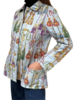 SILK PRINTED QUILTED JACKET: REMINI: LIGHT BLUE