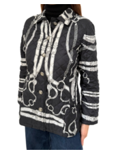 SILK PRINTED QUILTED JACKET: LEXINGTON: BLACK