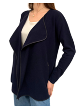 CASHMERE OPEN SWING CARDIGAN : NAVY