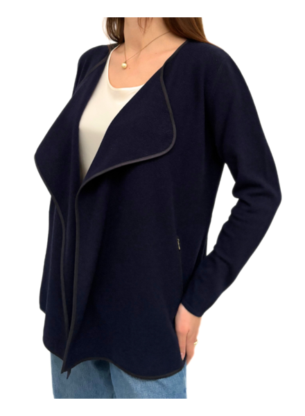 CASHMERE OPEN SWING CARDIGAN : NAVY