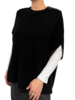 CASHMERE ZIP CAPE WITH SEPARATE COLLAR, BLACK