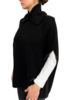 CASHMERE ZIP CAPE WITH SEPARATE COLLAR, BLACK