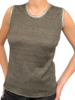 COTTON-LINEN TWO TONES SHELL: NO CHAIN: BLACK-BEIGE