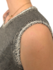 COTTON-LINEN TWO TONES SHELL: NO CHAIN: BLACK-BEIGE