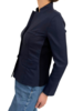 SILK LINEN WOOL JACKET W/ KNIT COLLAR & SIDE PANEL