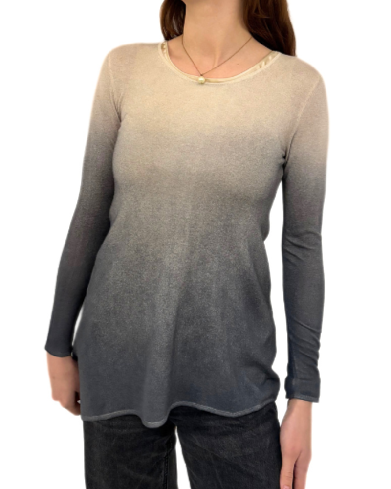 TIE DYE ASYMMETRIC TUNIC: GRAY TONES