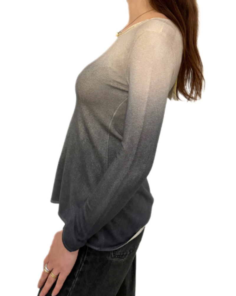 TIE DYE ASYMMETRIC TUNIC: GRAY TONES