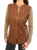 LEATHER FRONT JACKET: TOBACCO