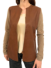LEATHER FRONT JACKET: TOBACCO