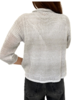 COTTON-LINEN TWO TONES CARDIGAN: SILVER-WHITE